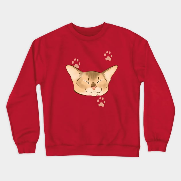 sleepy abyssinian cat Crewneck Sweatshirt by Zjuka_draw